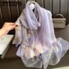 Spring and Summer Delicate Yarn Printed Scarf Travel Sunscreen Thin Shawl Western-style Fashion Scarf