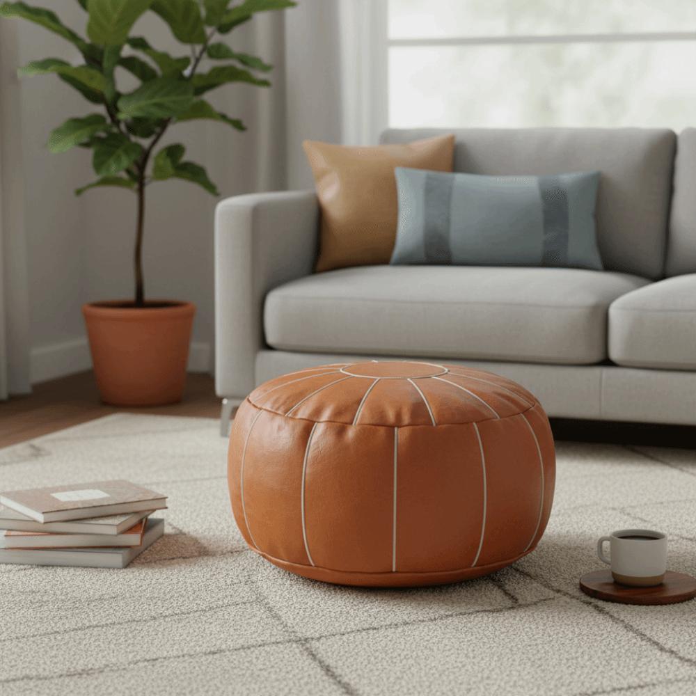 Pumpkin Shaped Footstool Seat Bag Unstuffed Pouf Cushion Cover Clothing Storage Bags Footrest