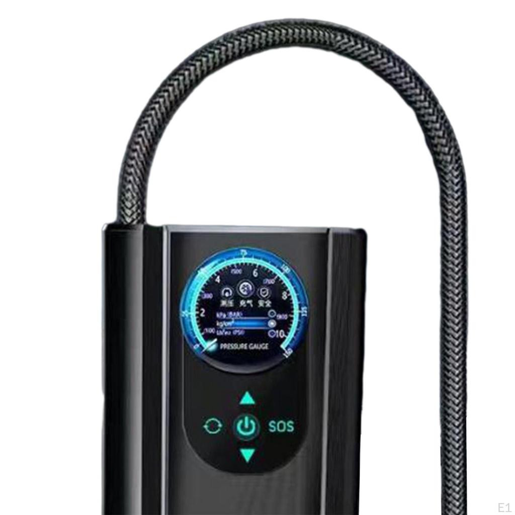 Портативный воздушный компрессор, насос, ЖК-экран, компактный электрический насос для накачивания шин для