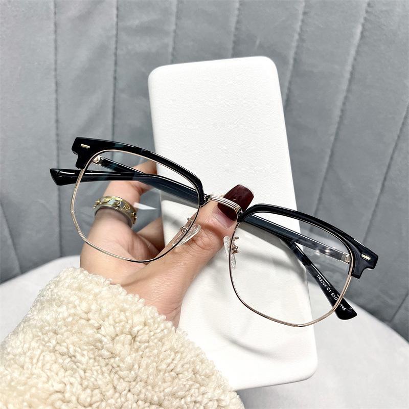 Myopia Glasses Men's Leisure Business Half-frame Anti-Blu-ray High-definition Glasses Frame Women's Fashion