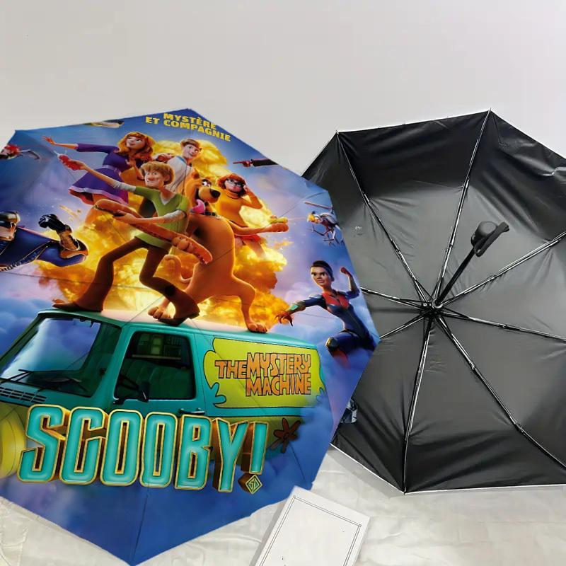1pc Scooby Doo Mystery Machine Automatic Open/Close Umbrella Compact Folding Umbrella with 8-Rib Shaft lightweight esign, for Women/Men1241A