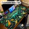 Dinosaur Theme Personalized Mouse Pad Custom Name Text Non Slip Desk Pad For Laptop Office Desktop