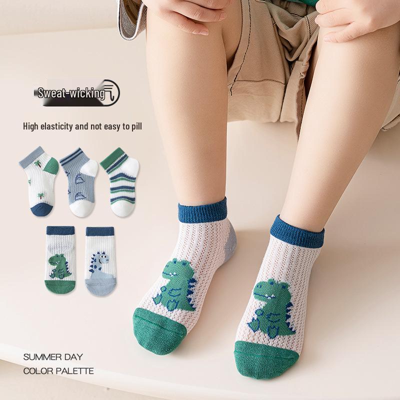 Breathable Cartoon Ankle Socks - Summer Thin Style for Boys & Girls