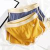 Men Boxer Underwear Mid-rise Tight Cut High Elasticity Shorts Briefs Patchwork Color