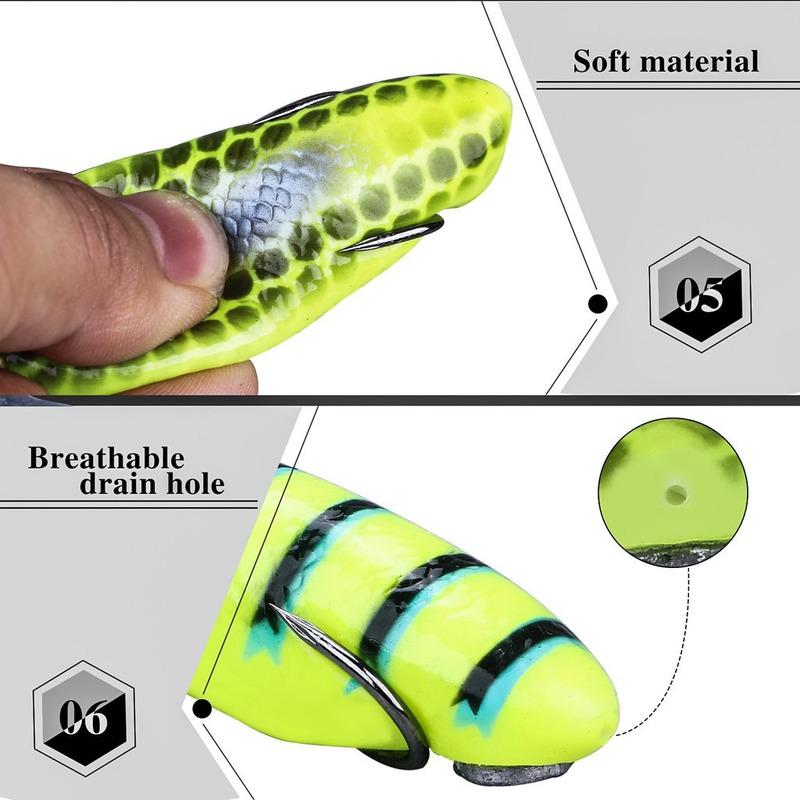 SOUGAYILANG 3pcs Umpan Pancing 3D Fish Eyes Double Hooks Soft Fishing Bait Soft Fishing Lures Outdoor Sea Fishing Tackle