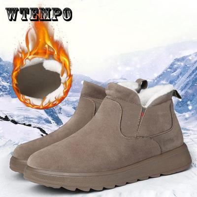 Зимние женские зимние плюшевые утолщенные короткие ботинки Теплая хлопковая обувь Плоская подошва Нескользящая обувь для мам