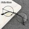 Retro Female Small Round Frame Plain Glasses Literary Light Anti-blue Glasses Match Male Flat Eyewear Round Flat Eyeglasses