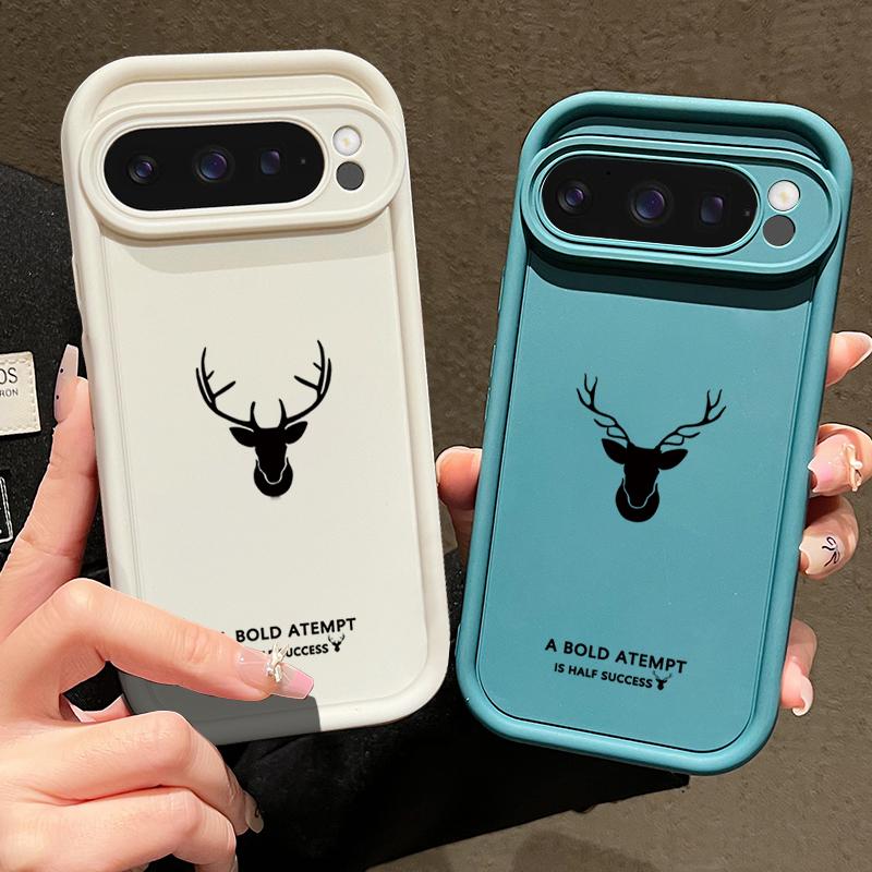 Простой матовый чехол с принтом оленя для Google Pixel 9 Pro XL 8A 8 7 Pro 7A Мягкий ТПУ Противоударный Чехол с Защитой Объектива