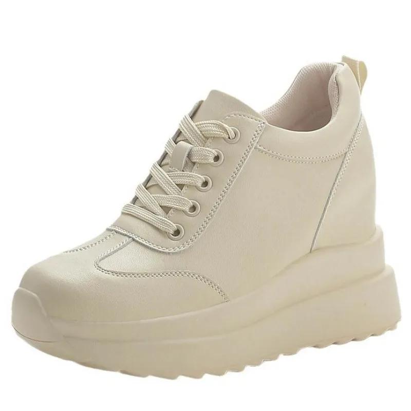 10 см сетчатая платформа танкетка массивные туфли из натуральной кожи скрытые каблуки женские летние весенние осенние прогулочные кроссовки мода