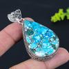 Тибетская бирюза драгоценный камень ручной работы 925 стерлинговое серебро кулон 2,44" f6S27