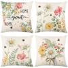 Spring Collection Pillow Cover Linen Printed Home Plant Flower Cushion Pillow Cushion Cover
