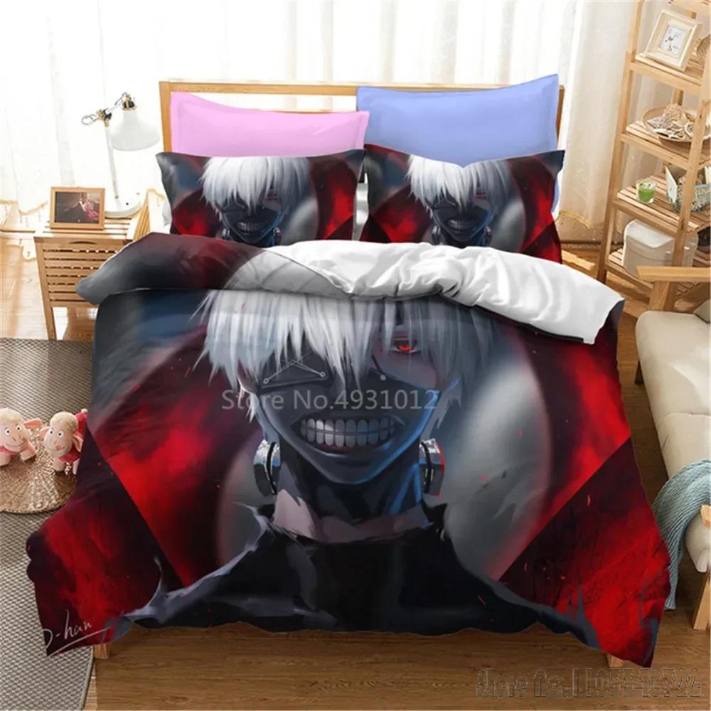 Admire 3D Tokyo Ghoul Cartoon Duvet Cover Set HD Comforter Cover for Kids Постельные принадлежности Постельное белье Декор для спальни