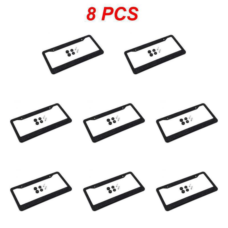 1~8 шт. блестящая хрустальная рамка номерного знака для женщин, держатель крышки номерного знака, рамка номерного знака автомобиля со стразами для США