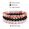 8mm Natural Stone Bracelet Set 3Pcs/set Rhodonite Rose Pink Quartzs Moonstone Amethysts Hematite Bracelets For Women Men Jewelry