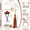 Skylety 5 Pcs Cowboy Hat Silicone Cup Accessory Set Compatible with Stanley Cups Includes Cow Hat Straw Cover Beaded Bottle Strap Leather Tassel
