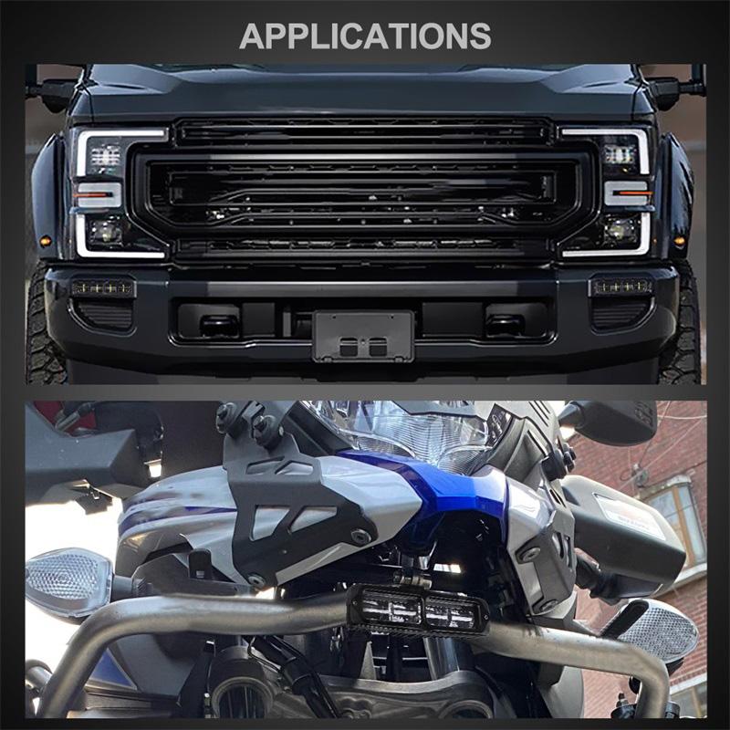 1/2 шт. Универсальный светодиодный прожектор для мотоцикла DC12-80V 6500K, белый свет, вспомогательная фара, рабочее освещение, противотуманные фары