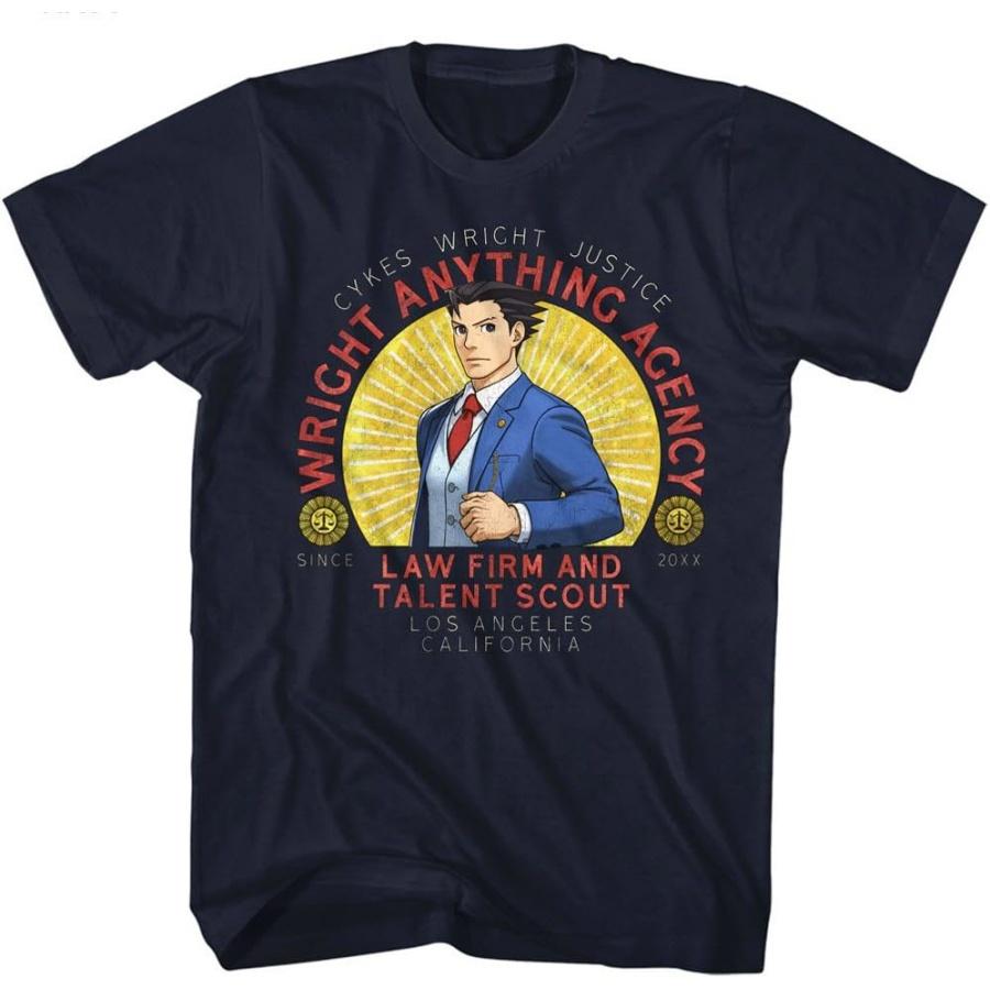 A&E Designs Футболка Ace Attorney Агентство «Уэрайт Всё» Юридическая фирма Темно-синяя футболка