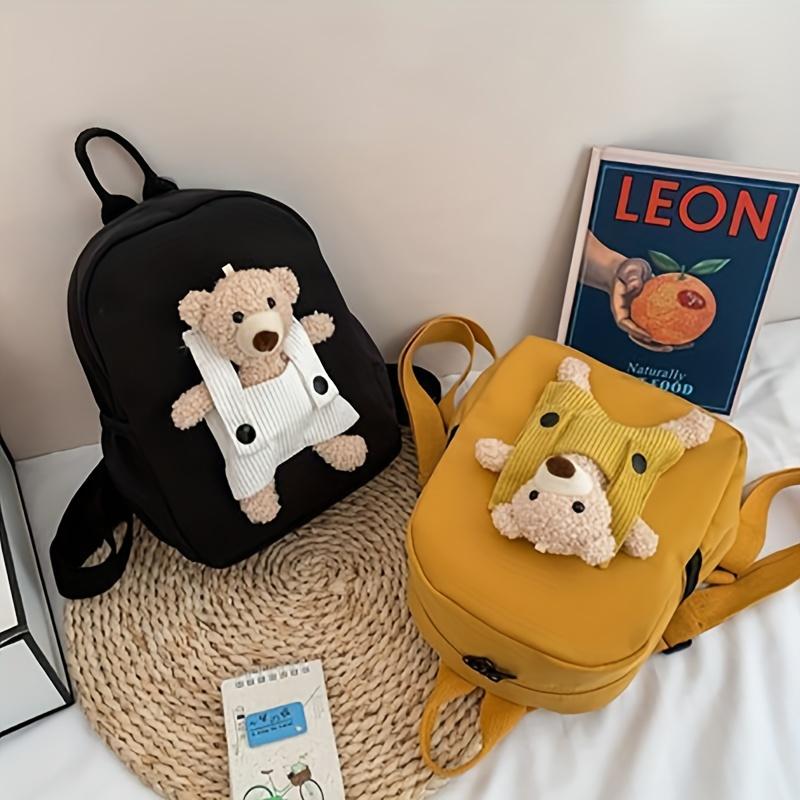 Custom Cute Teddy Bear Embroidered Name Backpack - Soft Durable Toddler Daily Campus Playtime Backpack Perfect Gifts for School