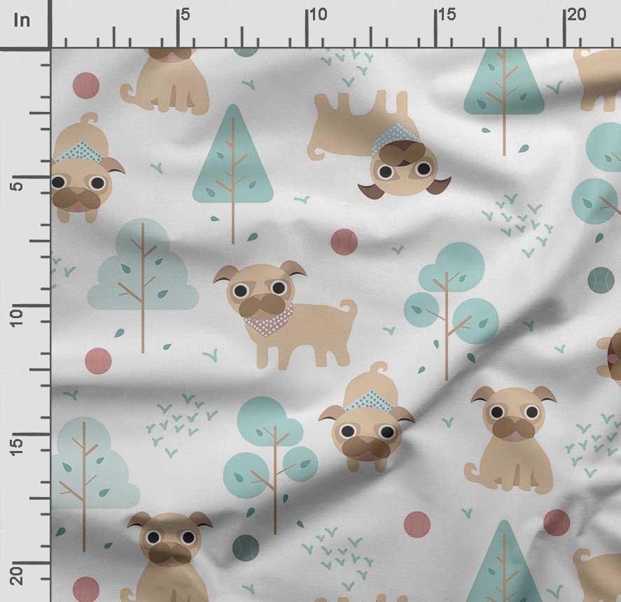 Soimoi Принт собаки, хлопковый батист, ткань для квилтинга, продаваемая во дворе, ширина 42 дюйма, хлопчатобумажная ткань средней плотности, швейные принадлежности, бежевый и