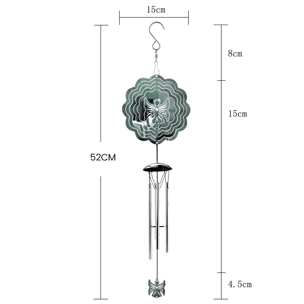 3D Rotating Wind Chimes Creative Metal Mirror Wind Spinner Pendant Garden Decoration Wind Spinner Home Decor Accessories