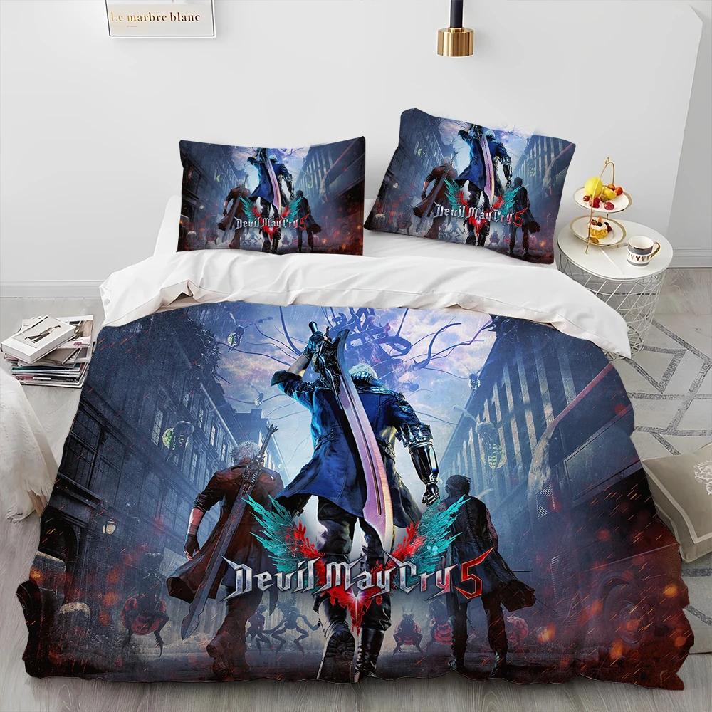D-Devil May Cry Dmc Игра Геймер Одеяло Постельное белье Комплект Пододеяльник Постельный комплект Чехол на одеяло Наволочка King Queen Размер Постельное белье Комплект Дети