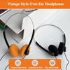 2 шт. Ретро накладные наушники, Мини стерео легкие наушники с проводом, Винтажная проводная гарнитура, Hi-Fi стерео наушники для большинства мобильных телефонов
