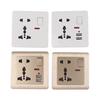 Universal Wall Socket With Led Light Switch 5 Hole Usb Wall Power Socket