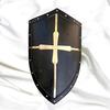 71.12 Cm Medieval Crusader Shield Black And Gold Templar Cross Handmade Wall Decor LARP Costume Accessory Perfect Gift