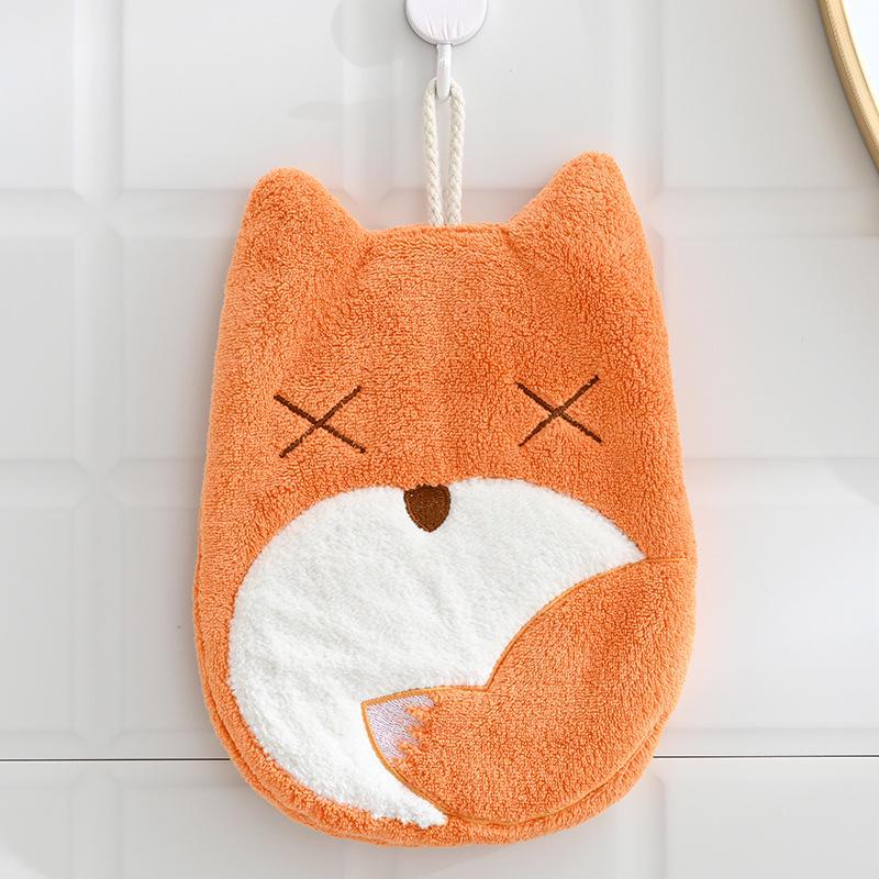 Charming Cartoon Hand Towels for Kids - Absorbent Coral Fleece Towels for Kitchen & Bathroom