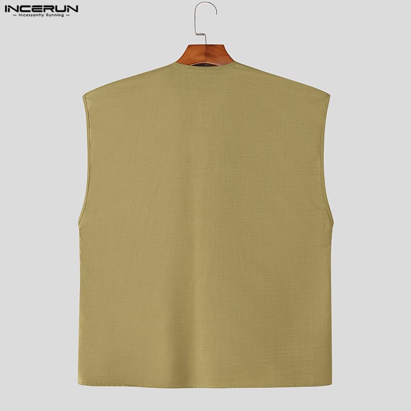 INCERUN Two Pieces Sets Men Sleeveless Tops and Long Loose Pants Outfits