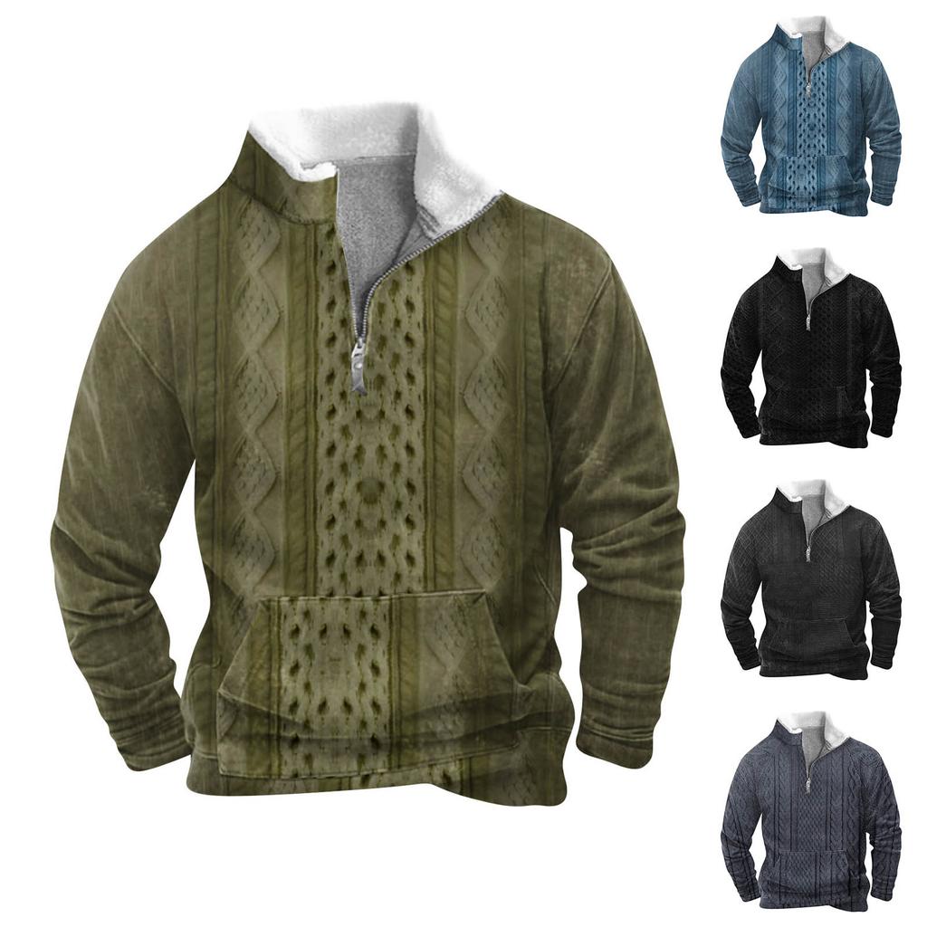 Spring And Autumn Men's Standing Collar Sweatshirt Is Outdoor Casual Sweaters Tops