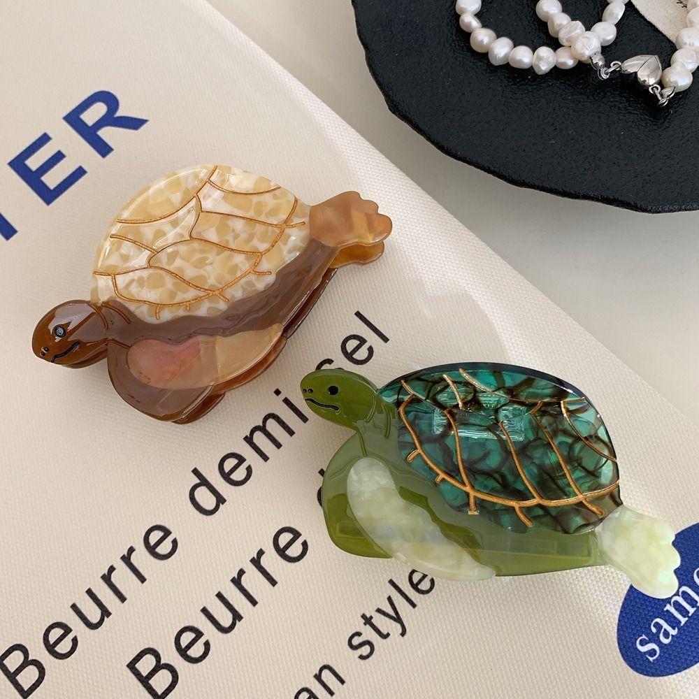 Заколка для волос в виде животного с уксусной кислотой, морское существо, большая акула, модная ацетатная черепаха, коготь для волос, женская