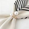 Pearl Brooches For Women Scarf Buckle Geometry Elegant Scarf Buckle Ring Clothing Accessories