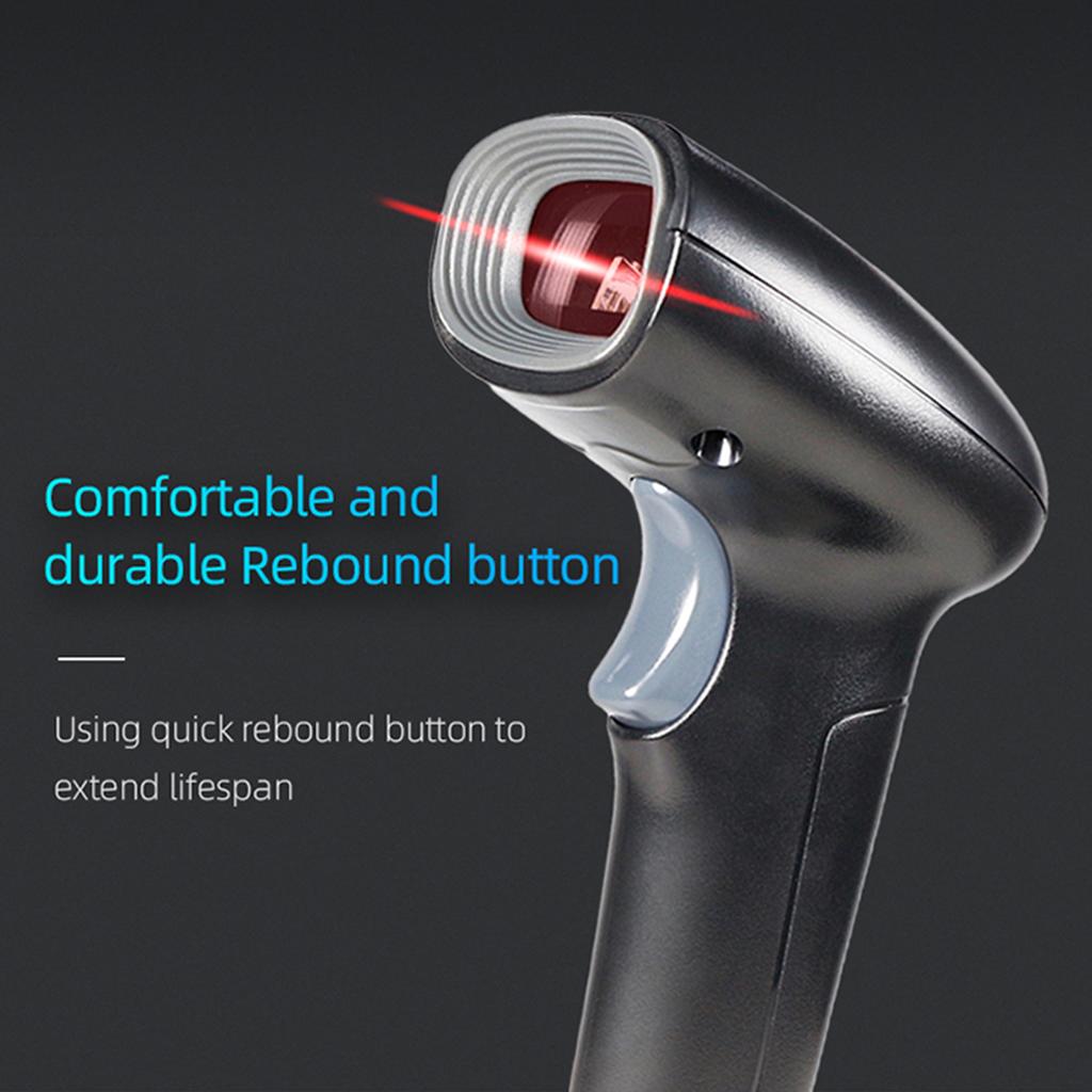 USB Barcode Scanner 1D Handheld Wired Bar Code Reader with Stand Support Paper Code Compatible with