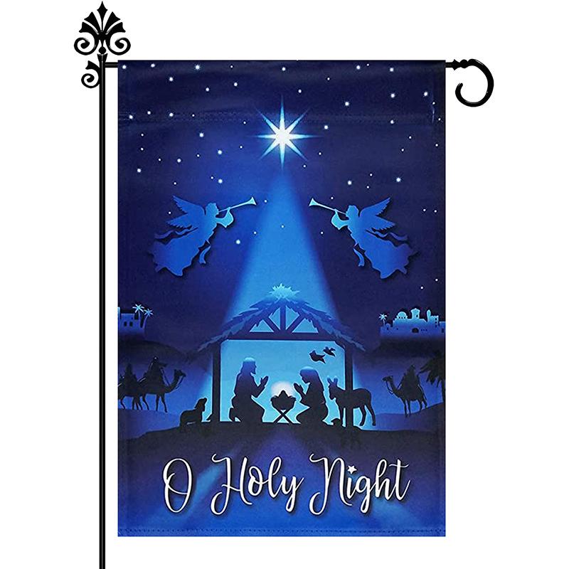 1 шт., сезонный флаг для двора, садовый флаг, вертеп, Иисус, полиэстер, подвесное украшение, зима