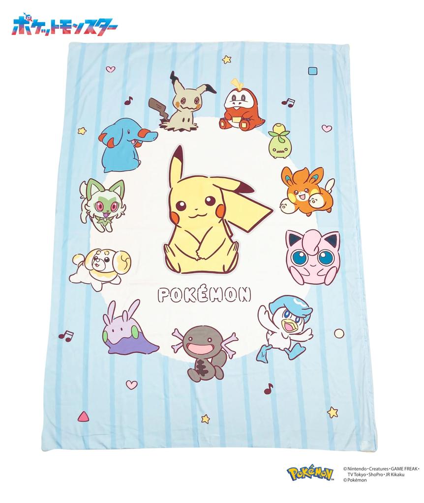MORIPiLO Pokemon Duvet Cover Set Paldea Friends Duvet Cover Soft Peach Skin Single 150x210cm Light Blue Cute Bedding Set 2 Pieces Pokemon Pocket