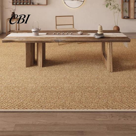 Low Saturated Bedroom Floor Mat Solid Color Area Rug, Rustic Living Room Minimalist Soft Rug with Anti-Slip Backing, Indoor Carpet for Tea Washable