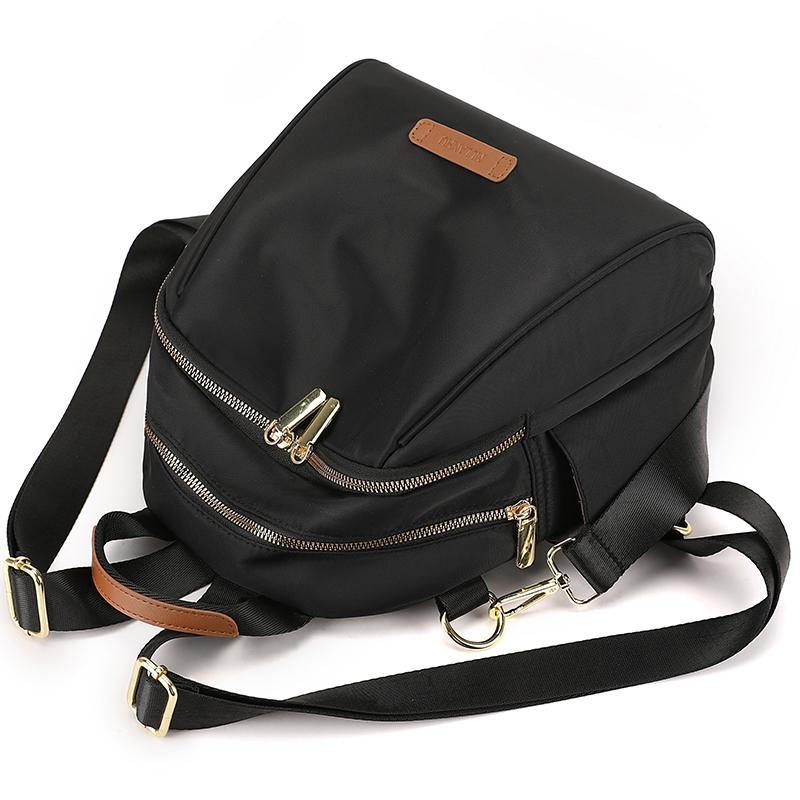 Solid Color Backpack Women's Lightweight Water-Repellent Nylon Travel Backpack