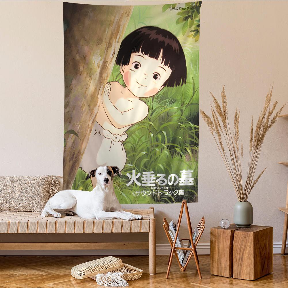 GGrave of the FFireflies Anime Tapestry Hanging Tarot Hippie Wall Rugs Dorm Home Decor