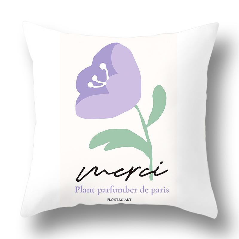 Фиолетовая наволочка с живыми цветами, для дома, дивана, прикроватная, для офиса, девчачье-розовая наволочка