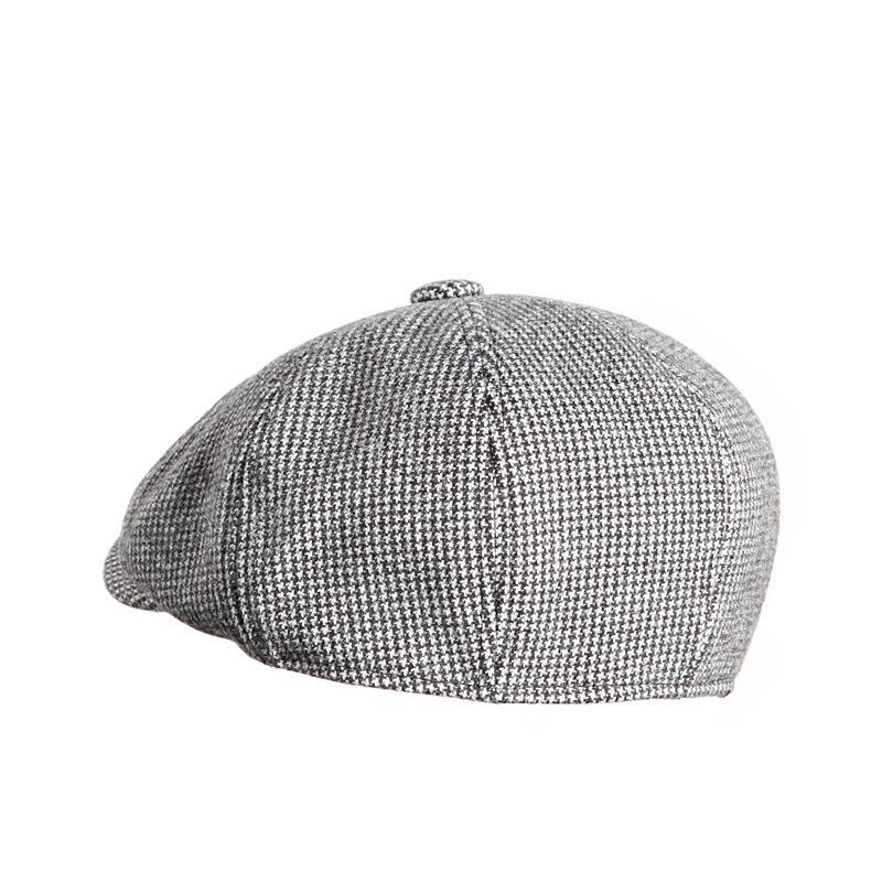 Spring and Autumn Children's Forward Cap Foreign Style Thousand Birds Grid Painter Beret Boys Octagonal Newsboy Cap Cap