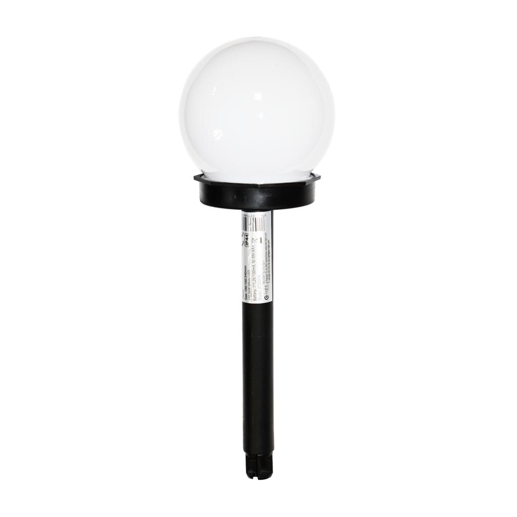 Solar Ball Garden Lamp, Black Plastic