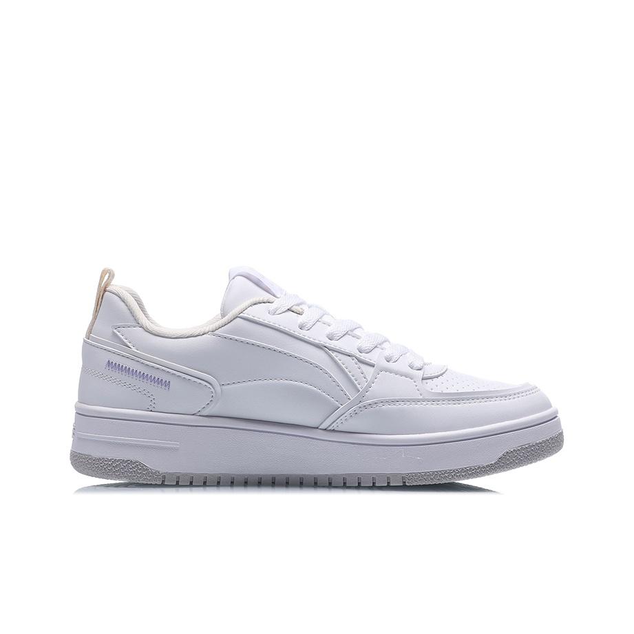Кроссовки Li Ning Sports Lifestyle Series из прочной дышащей ткани с низким верхом для скейтбординга, женские, белые, фиолетовые, AGCQ544-2
