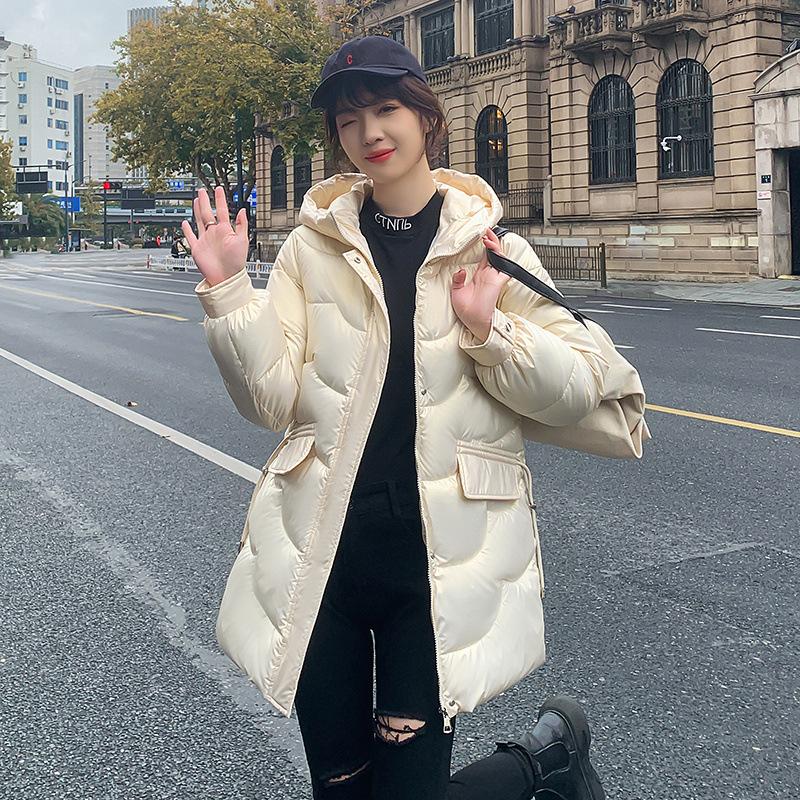 Winter new versatile fashion hooded loose cotton clothes women's foreign look thin leave-in cotton coat