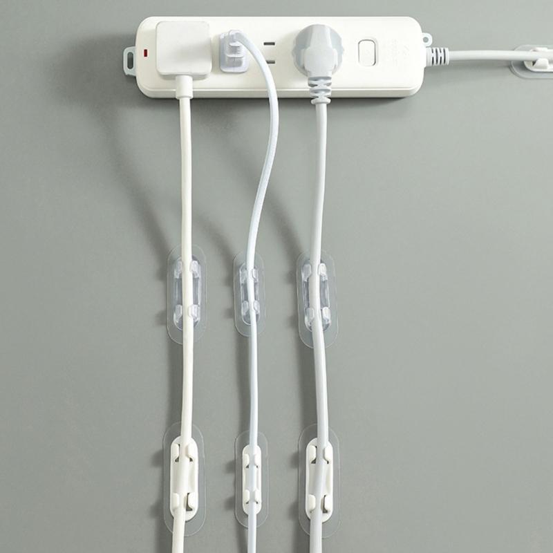 10pcs Cord Wire Organizer Cable Finishing Desktop Cable Holder Device Clipper for Bathroom Wall Door Tile Glass Fixing