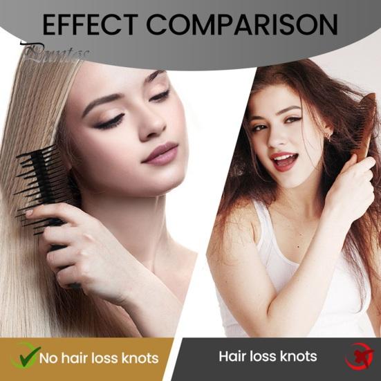 Anti-knotting Wet Hair Comb with Grooved Handle Fine Wide Teeth Anti-static Detangling Comb Men Women Short Long Curly Thin Thick Hair Detangler
