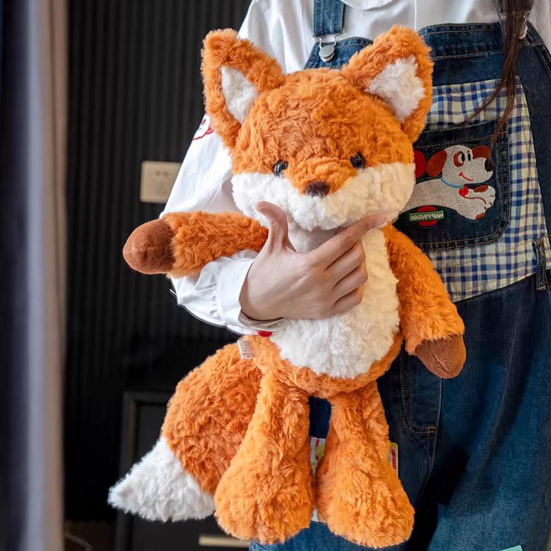 35cm Running Little Fox Doll Soft Stuffed Animal Sleeping Pillow Cushion Christmas Gifts for Kids and Girls Plush Toys