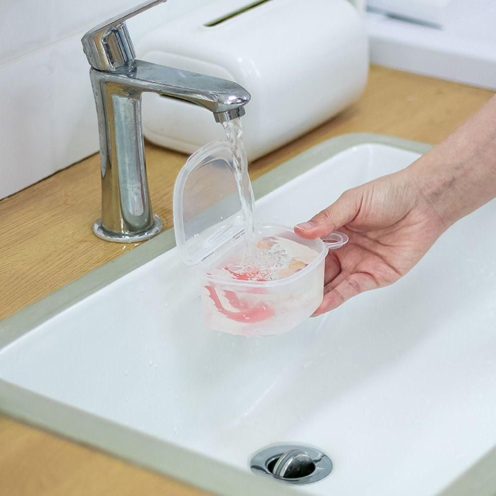 Container Artificial Tooth Boxes Transparent Cleaning Teeth Cases False Teeth Storage Box