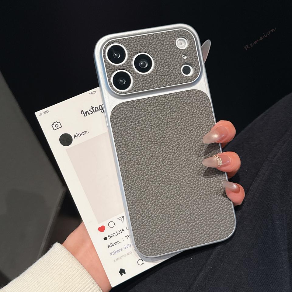 Lychee Retro Leather Phone Case For iPhone 11 12 13 14 15 16 17 Pro Max Air 15 16 14 Plus Shockproof Hard Protector Cover