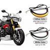 2pcs Motorcycle Led Turn Signal Light, Flexible Switchback Dual-color White & Amber Fork Turn Signal Blinkers For Motorbike